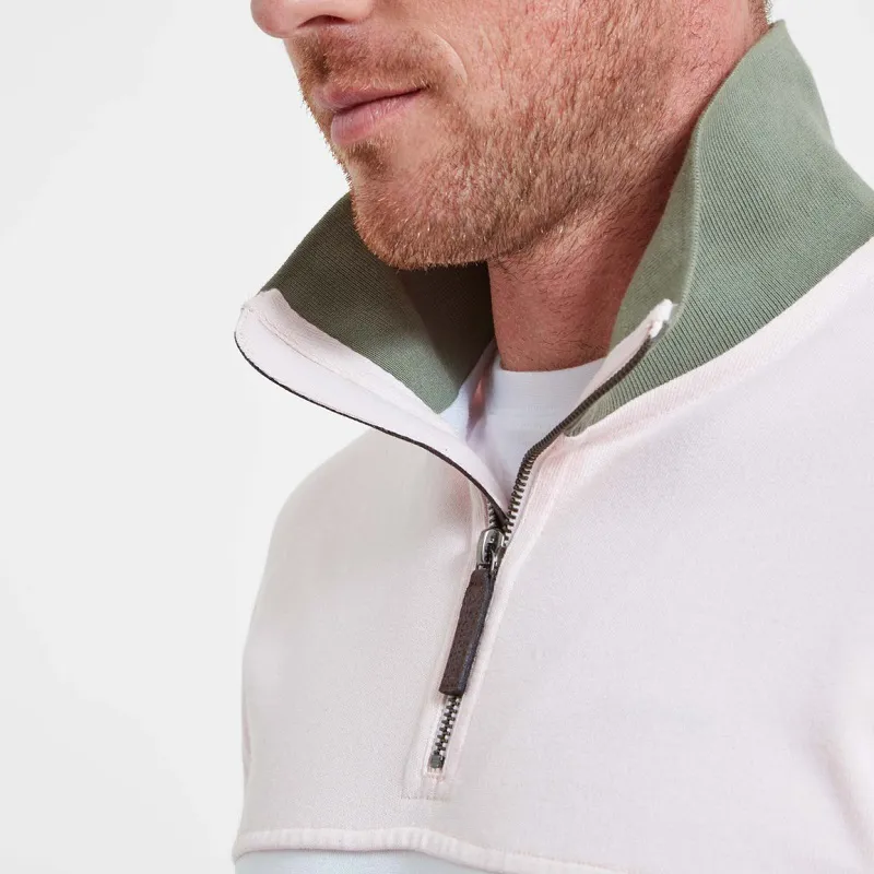 Schoffel Unisex Exeter Heritage 1/4 Zip Blush-4